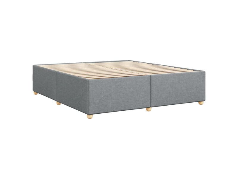  Lit double- lit adulte -  cadre de lit sans matelas gris clair 200x200 cm tissu  - Conforama B