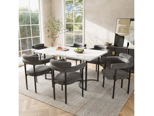 Lot de 6 chaises de salle à manger rembourrées gris foncé evryae