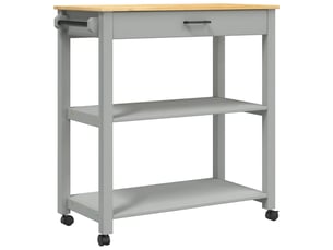 Desserte de cuisine, chariot de rangement 84x40x88,5 cm gris bois massif de pin shl38521