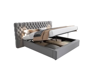 Lit coffre 160x200 cm REDOM   coloris gris