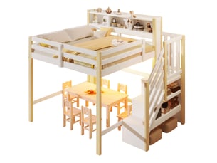 Lit mezzanine 140x200 cm <strong>MODENVIE</strong>  <strong></strong> coloris bicolore