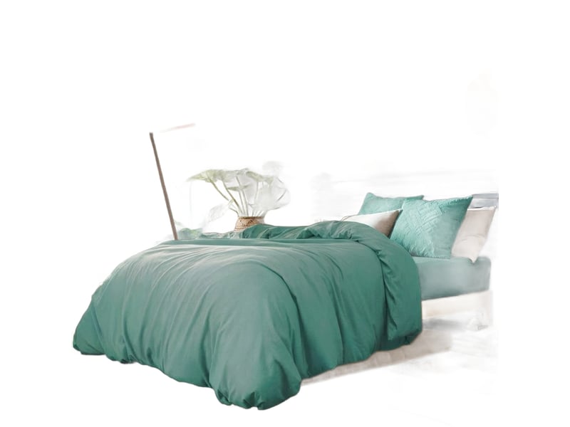  Parure de lit 240x260 cm lin métis aqua PD25520 - Conforama A