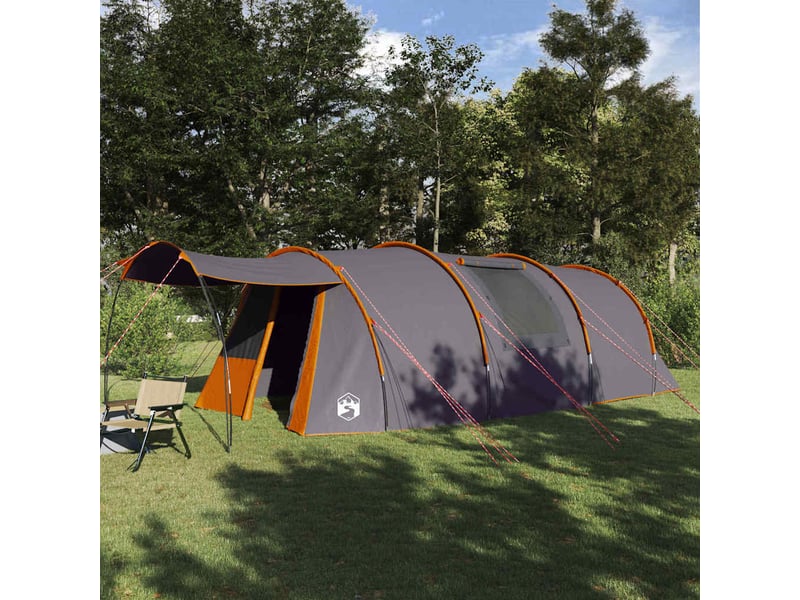 Tente tunnel, tente de camping 4 personnes gris et orange shl13313  - Conforama B