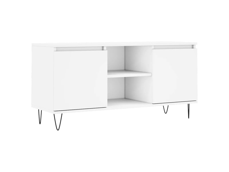  Meuble tv - banc tv - meuble de rangement blanc 104x35x50 cm bois d'ingénierie  - Conforama A