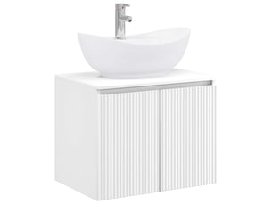 Ensemble de mobilier de salle de bain blanc bois d'ingénierie cf64581