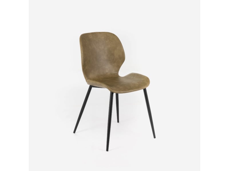  Lot de 4 chaises de salle à manger rembourrées soft-touch callisto - beige  - Conforama C