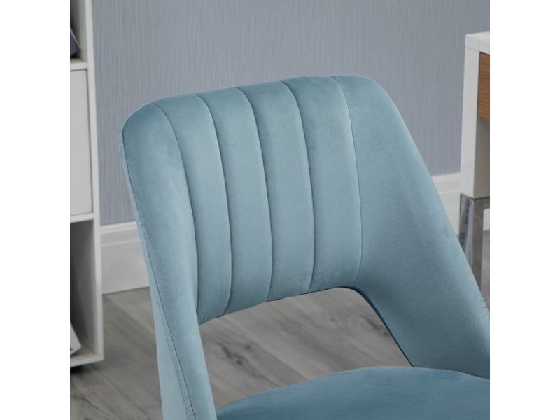  Chaise pivotante en velours bleu, réglable en hauteur, ergonomique, pour bureau et salon  - Conforama E