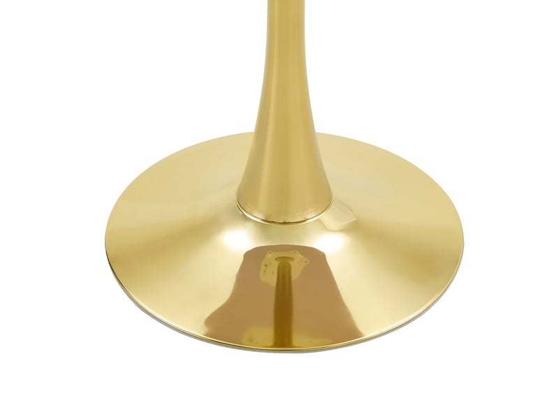 Table d’appoint ronde pour salon en mdf et métal, charge 120 kg, ø60×72 cm noyer et doré - Conforama D
