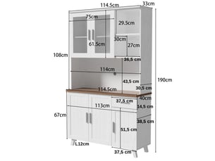 Buffet 5 porte(s) 1 tiroir(s) BLOSSOM WF1996891W - 114 cm coloris bicolore
