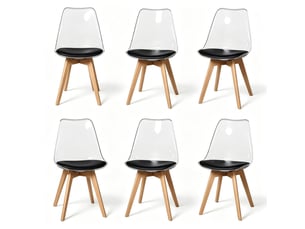 Lot de chaises 6 pièces design moderne structure en bois robuste légères et confortables style élégant à l’aspect unique
