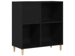 Meuble à vinyles, armoire à disques chêne noir 84,5x38x89 cm bois d'ingénierie shl40771
