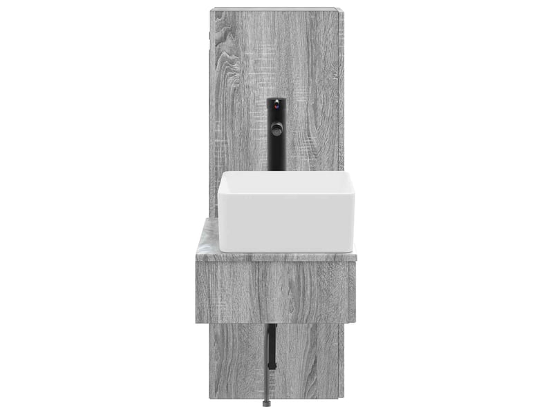  Ensemble de mobilier de salle de bain 2 pcs sonoma gris shl9577  - Conforama D