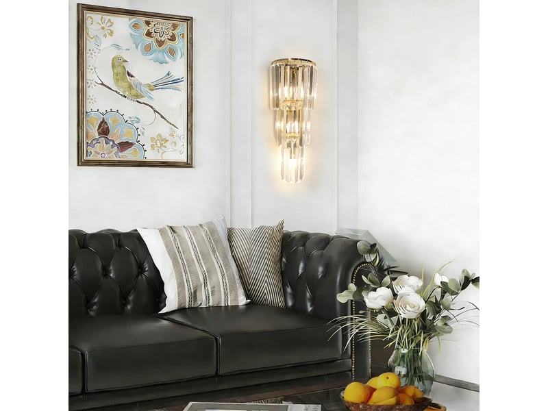  Applique murale en cristal tour f – éclairage 3 couleurs ASLED-518 - Conforama E