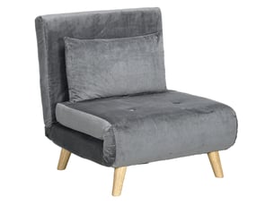 Fauteuil convertible <strong>FLORAGRACE</strong> Polyester gris