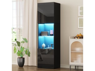 Vitrine coloris noir 1 étagère(s) <strong></strong> <strong></strong> - 45 cmx160 cm