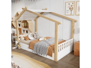 Lit cabane 90x190 cm Home Enjoy DE coloris bois clair