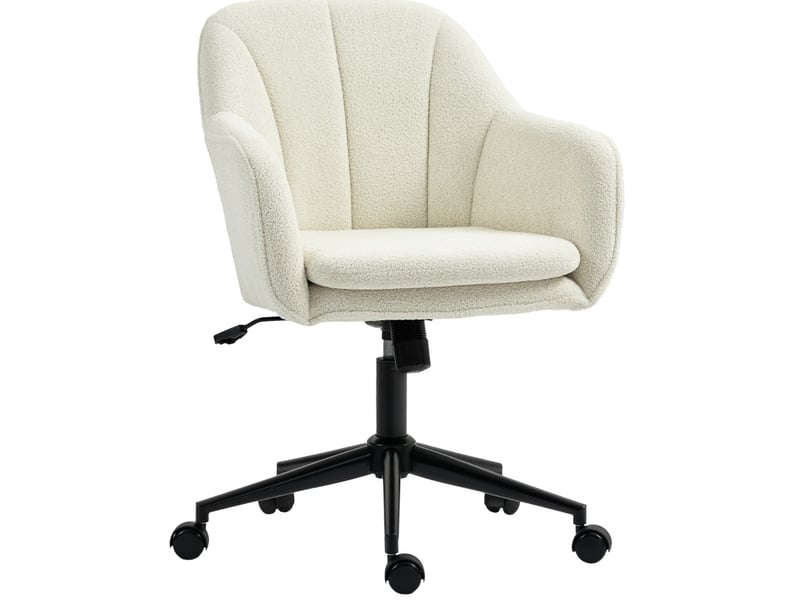 Chaise de bureau beige en polyester avec hauteur réglable et fonction bascule  - Conforama A