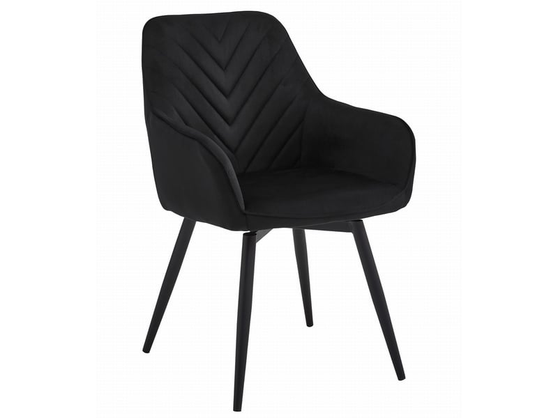 Family chaise - velours noirpieds noirs x 2  - Conforama C