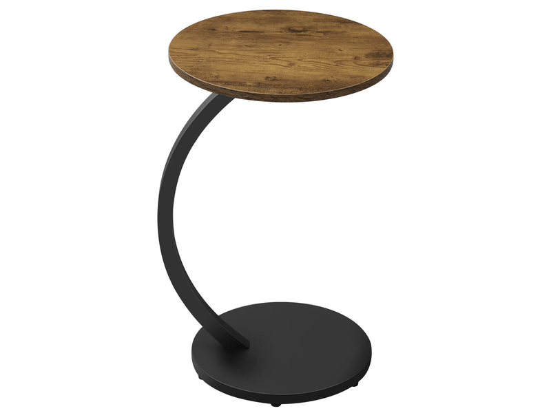  Table d’appoint ronde en c pour canapé - lpospi - patins réglables, mdf et métal noir vintage 40 × 64,5 cm  - Conforama A