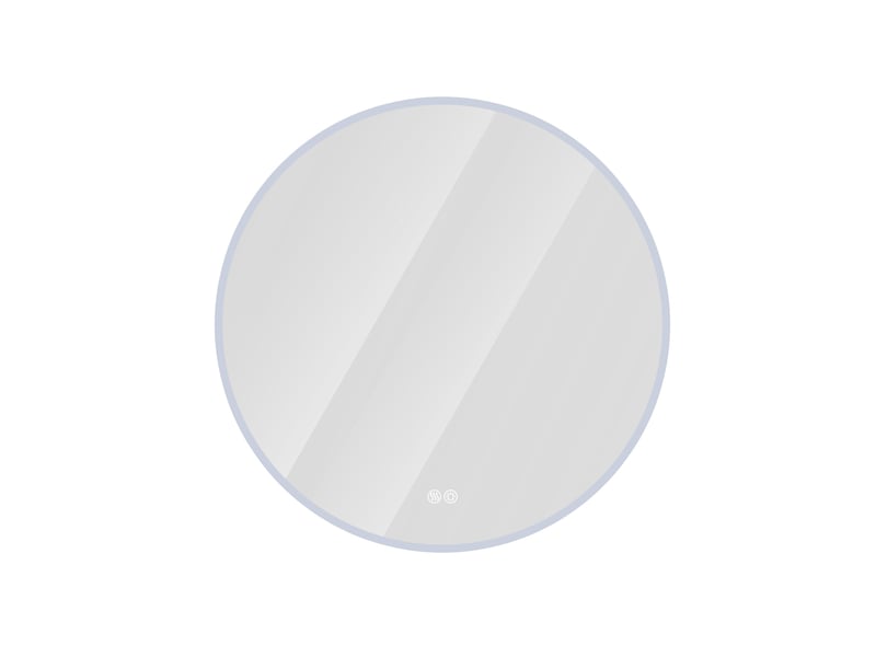  Miroir de salle de bains led rond 70 cm argenté avec fonction anti-buée  - Conforama A