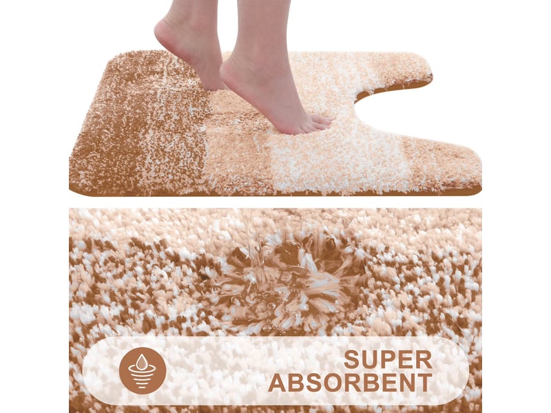  Tapis wc en u en microfibre antidérapant - 20 x 24 pouces - beige  - Conforama E