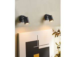 Lot de 2 lampes murales nyando métal noir