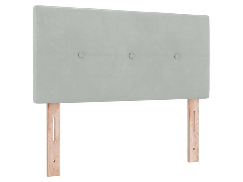  Lit simple, lit à ressorts avec tête de lit gris clair 80 x 200 cm velours shl46147  - Conforama E