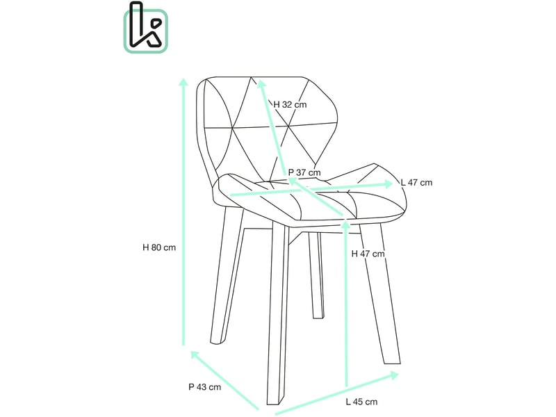  Lot de 2 chaises scandinaves fati en simili cuir matelassé gris foncé avec pieds bois  - Conforama R