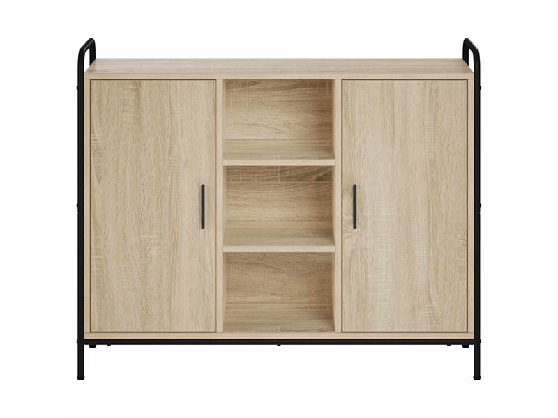  Buffet salon, buffet de rangement chêne sonoma 97x33x81 cm bois d'ingénierie shl75546  - Conforama D