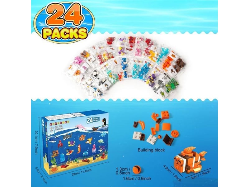  Jeu de construction mini animaux marins 24 kits 629 pieces abs 6-12 ans  - Conforama C
