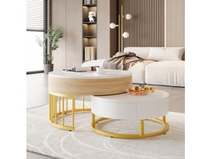 Table basse rond(e) coloris blanc <strong>HAUSS SPOLE</strong> <strong></strong> - 70 cmx60 cm