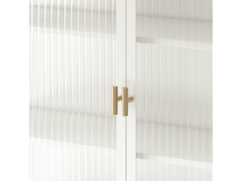  Armoire murale 2 portes en métal blanc et verre trempé 70 cm, 3 niveaux de rangement pour votre intérieur  - Conforama C