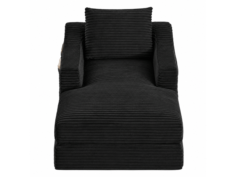  Fauteuil lounge minimaliste en velours côtelé, assise spacieuse, design double couche, convertible en lit  - Conforama A
