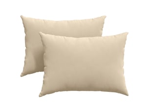 Lot de 2 coussins de canapé, coussins décoratifs tissu crème 70 x 50 cm cf58822