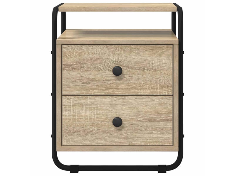 Table de chevet - cabinet de chevet - table de nuit 2 pc chêne sonoma bois d'ingénierie - Conforama E