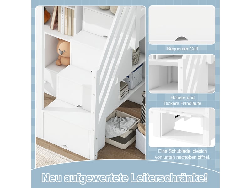  Lit mezzanine enfant avec bureau, lit mezzanine 90x200 blanc avec rangements et échelle, sans matelas, certifié en747.  - Conforama D