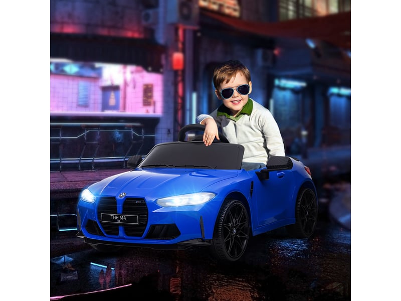  Bmw m4 sous licence, voiture électrique 12v pour enfants, double moteur, bleue  - Conforama D