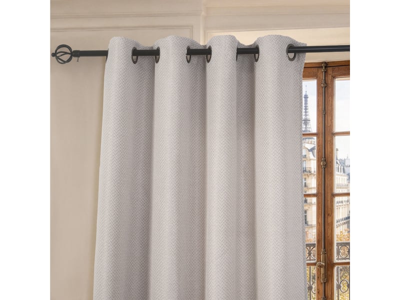 Lot de 2 rideaux à œillets 140 x 240 cm victoria fils teints jacquard - Conforama D