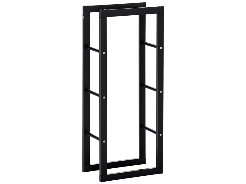  Porte-bûches en métal noir, capacité 100 kg, 40 x 25 x 100 cm, intérieur et extérieur  - Conforama A