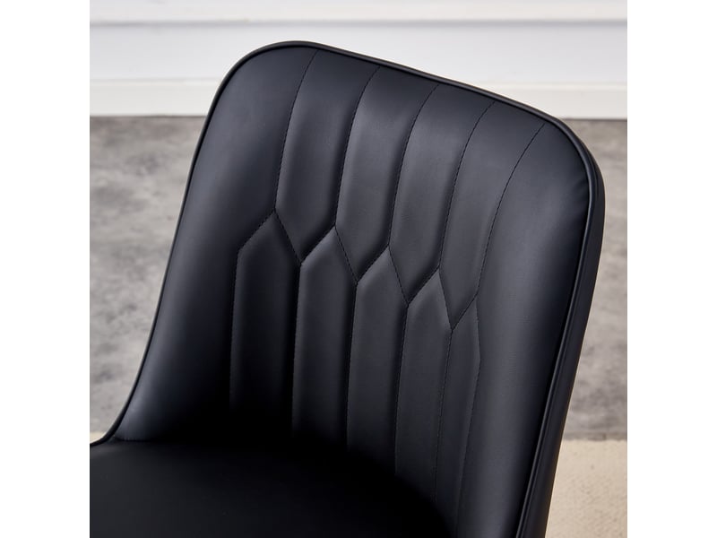 Lot de 2 tabourets de bar 100 cm - similicuir noir, piètement métal argenté, repose-pieds confortable - coloris variés - Conforama E