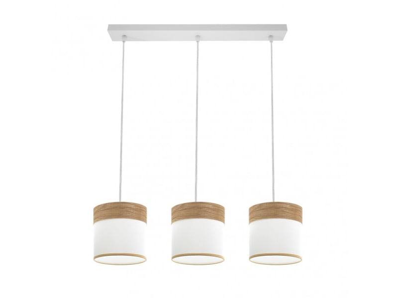  Rampe de plafond fabrilamp cloe blancbois clair 3 x e27 hauteur réglable 35-108 cm 60x16 cm 175493085 - Conforama C