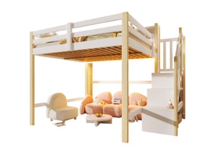Lit mezzanine 140x200 cm    coloris blanc