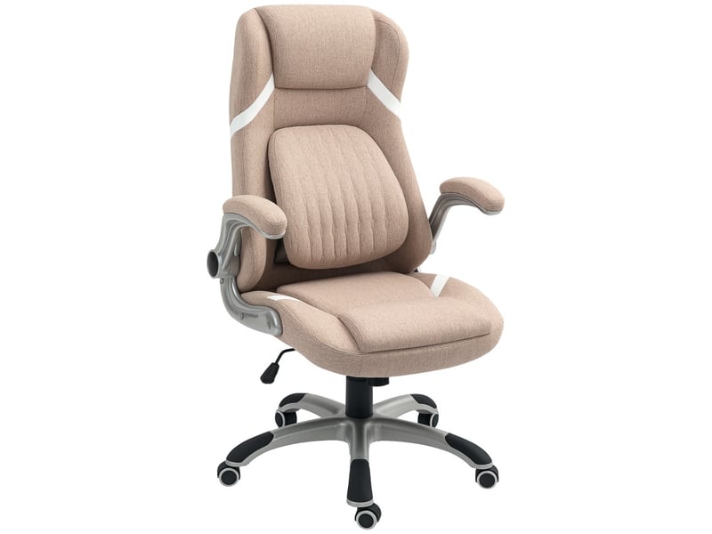 Chaise de bureau yliel inclinable réglable tissu marron clair - Conforama B