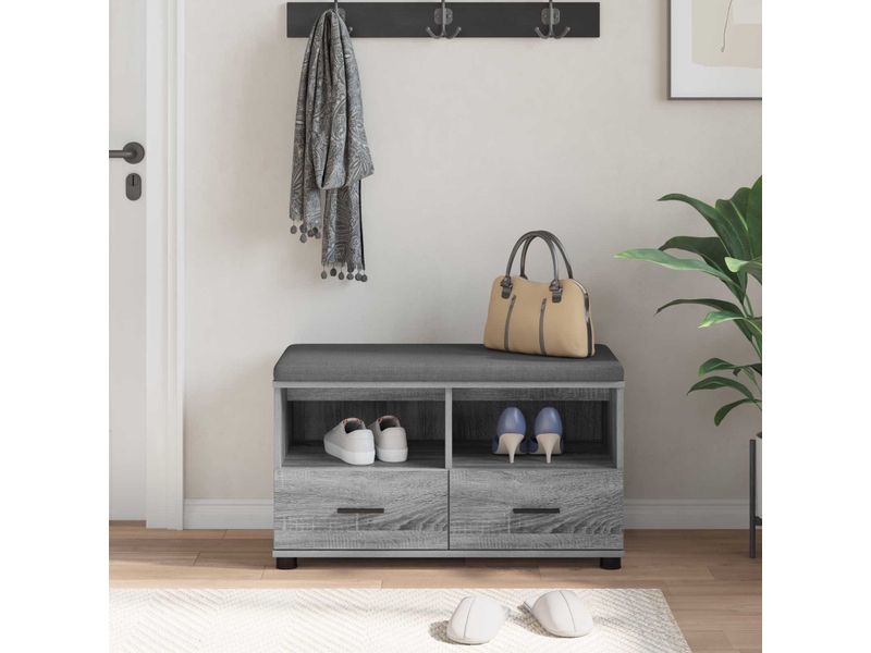  Banc d'entrée, banc interieur gris sonoma 80x38x46 cm  - Conforama D