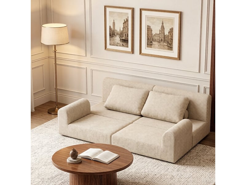 Chauffeuse convertible avec mousse à mémoire de forme, fauteuil lit pliable & multi-fonctions avec soutien dorsal, canapé futon portable, beige EVARICH - Conforama B