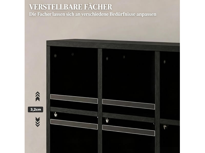 Meuble de rangement cd dvd noir à étagères réglables, format étroit 89 x 20 x 130,5 cm pour médias organisés - Conforama E