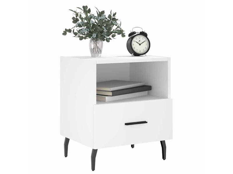 Lot de 2 tables de chevet - cabinet de chevet - table de nuit blanc 40x35x47,5 cm bois d’ingénierie  - Conforama C