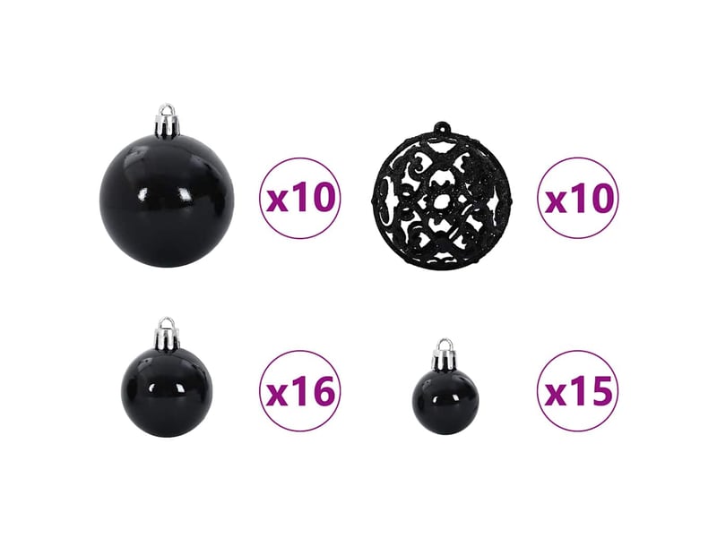  Ensemble de boules de noël 120 pcs 300 led blanc chaud ø 6 cm  - Conforama E