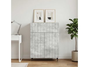 Buffet - bahut - meuble de rangement gris béton 66 x 34,5 x 92 cm bois d'ingénierie