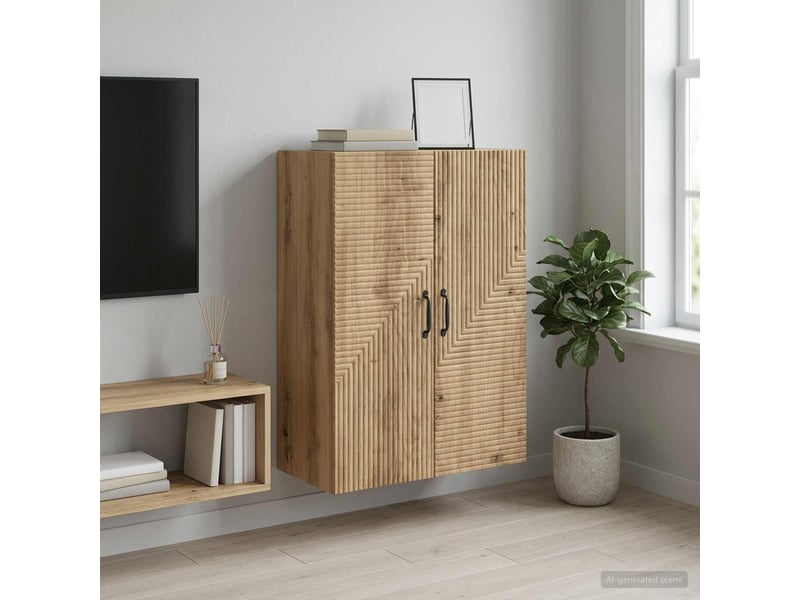  Armoire murale salon, meuble de rangement 66 x 34,5 x 90 cm bois d'ingénierie shl6960  - Conforama B